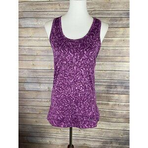 Koppen Medium Purple Swirl Racerback Tank Top Attached Shelf Bra Racer back
